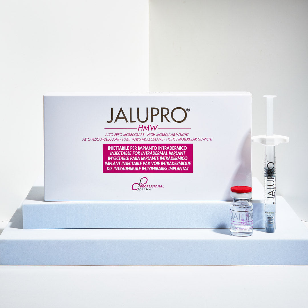 Jalupro HMW Display. Skin booster to improve skin hydration, elasticity, smoothness and texture.