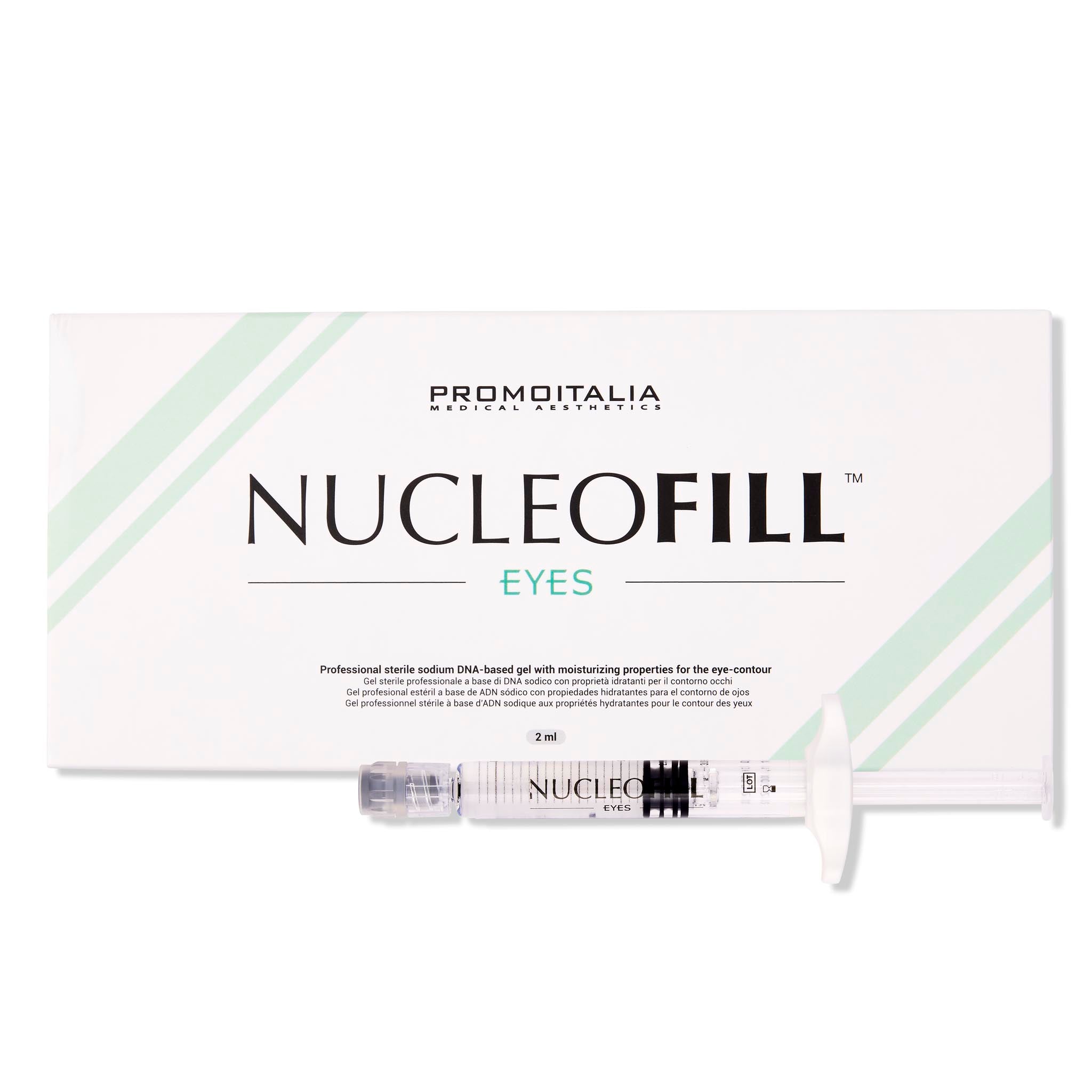 Nucleofill Eyes display. Skin booster for tired under eyes, dark circles and eye bags.