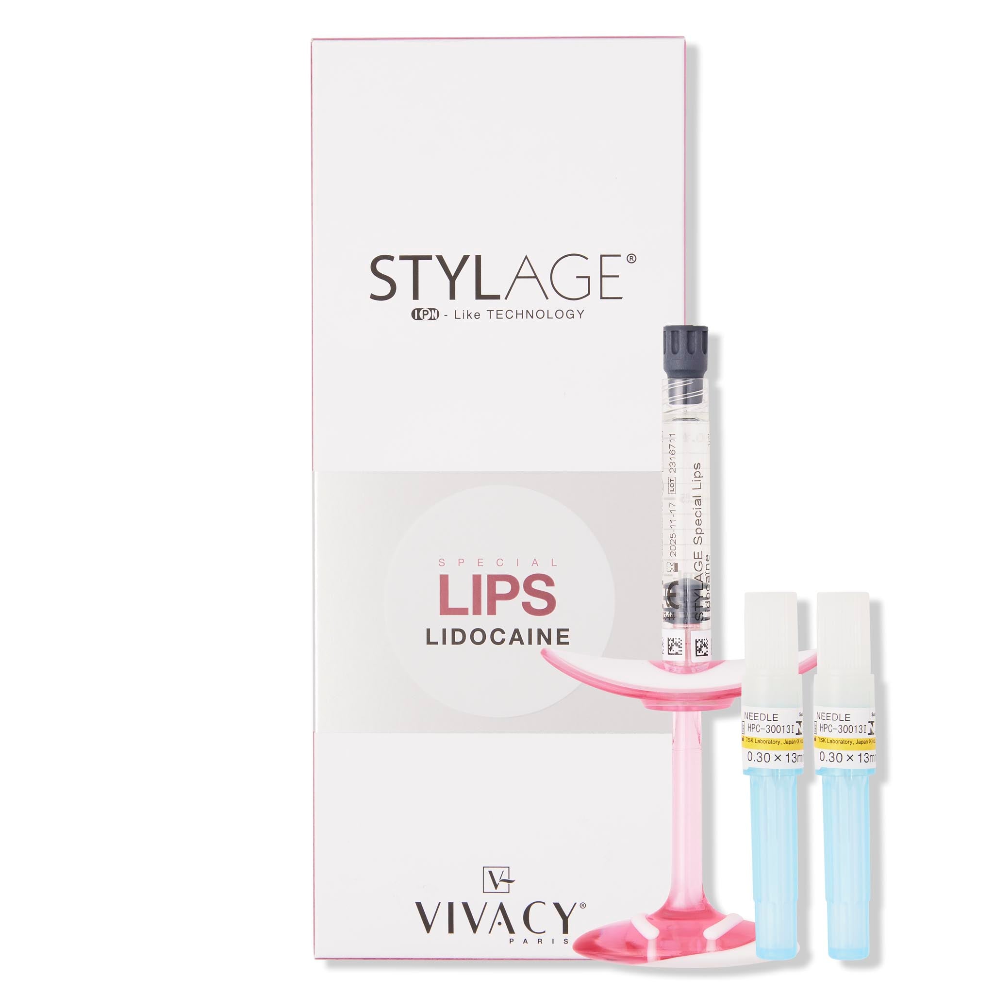 Stylage Lips Lido Display. Hyaluronic acid dermal filler with lidocaine for lip augmentation or enhancement.