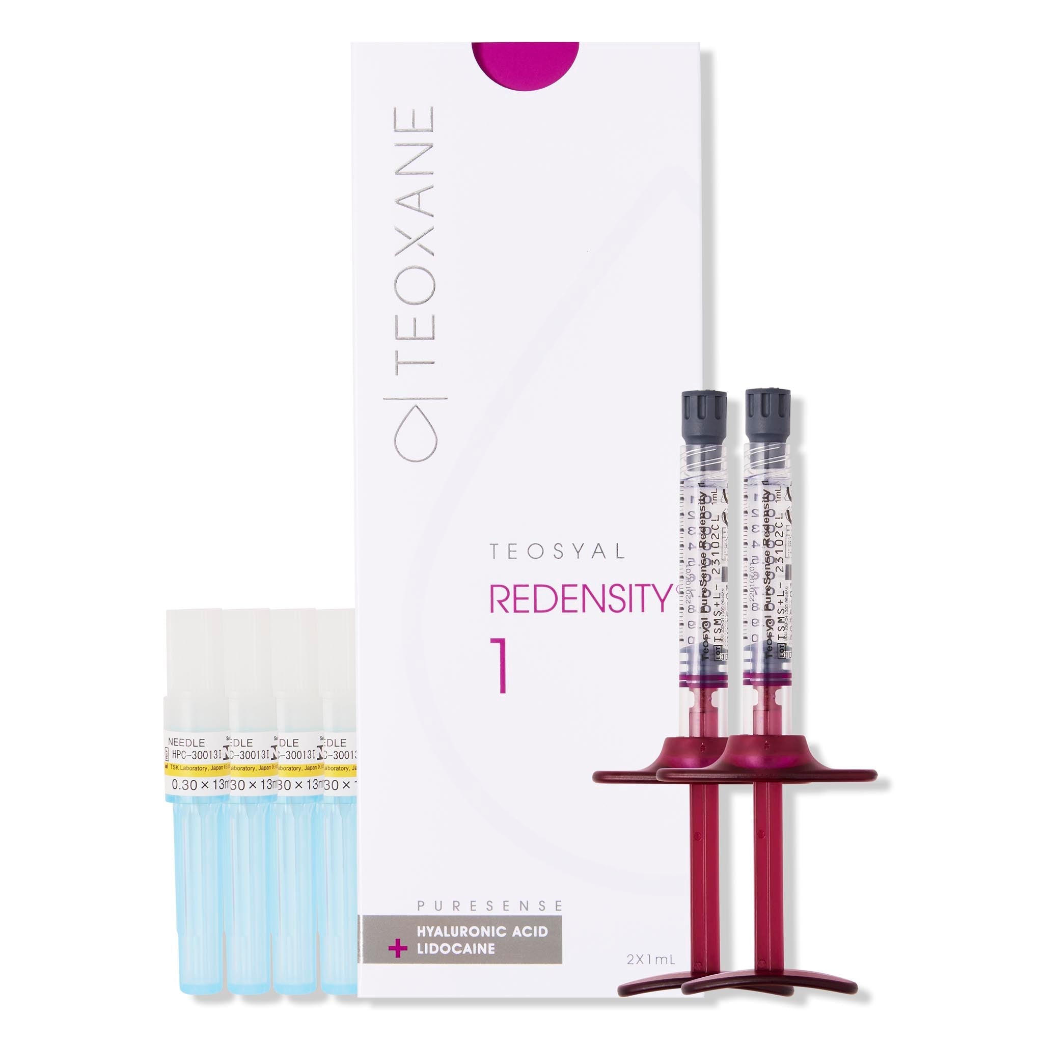 Redensity 1 display. Teoxane skin booster to improve skin hydration, firmness and elasticity.