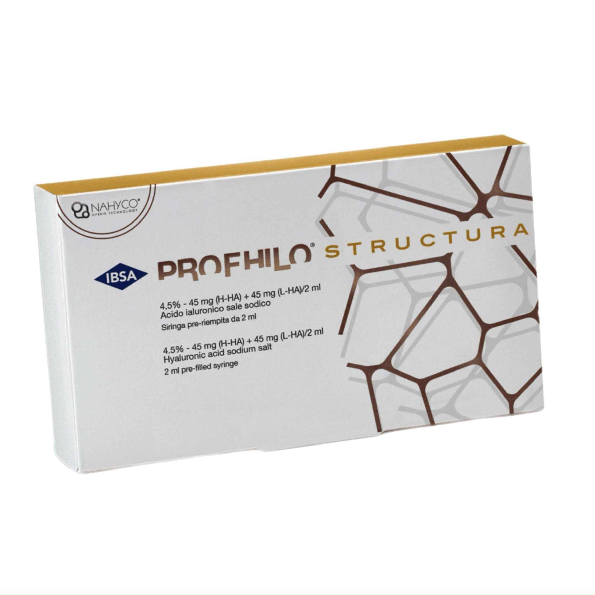 Profhilo Structura box. Hyaluronic acid dermal filler and skin booster to revolumise and hydrate the face gradually.